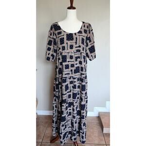 Natural Life Women's Maxi Rayon Dress SZ Large Casual Modest